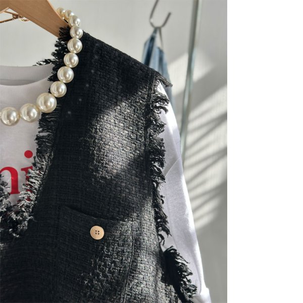 画像16: ●激推し●低身長さんも高身長さんもバランスよく着れるツイードベスト●新色登場●【LIVEご紹介アイテム】tweed short vest (16)