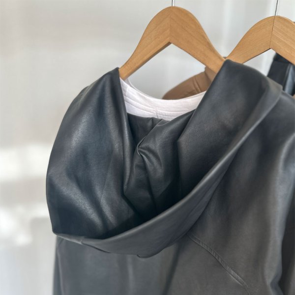 画像3: ●SALE●【liveご紹介アイテム】eco leather zip hoodie (3)