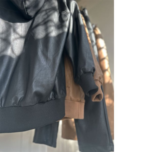 画像6: ●SALE●【liveご紹介アイテム】eco leather zip hoodie (6)