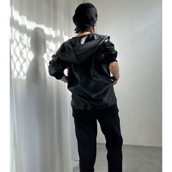 画像17: ●SALE●【liveご紹介アイテム】eco leather zip hoodie (17)