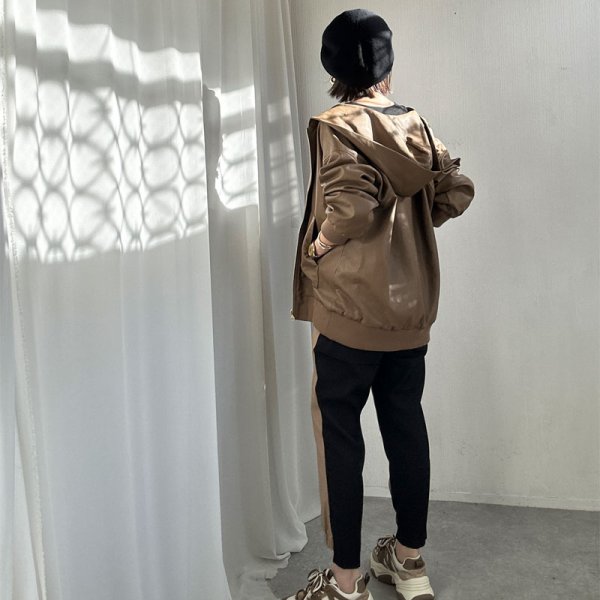 画像7: ●SALE●【liveご紹介アイテム】eco leather zip hoodie (7)