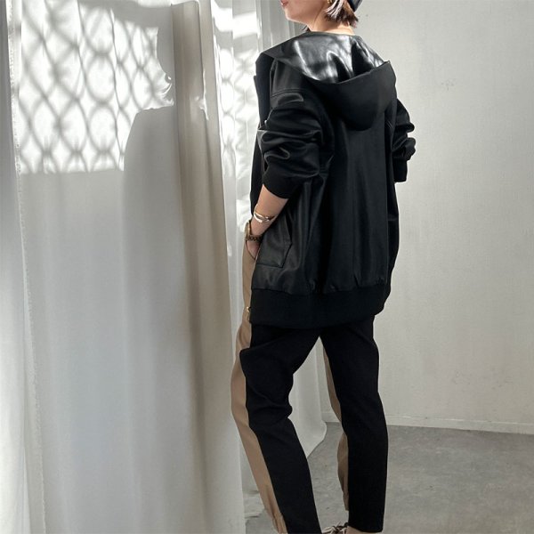 画像16: ●SALE●【liveご紹介アイテム】eco leather zip hoodie (16)