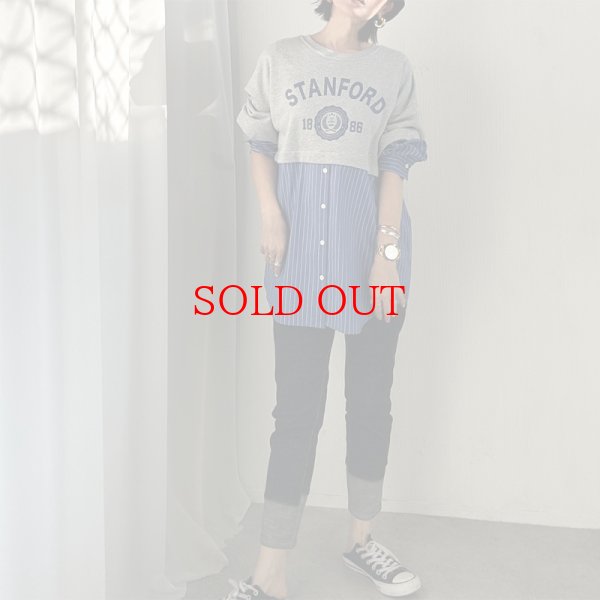 画像3: 1枚でおしゃれ上級者に!?【liveご紹介アイテム】stripe docking sweat (3)