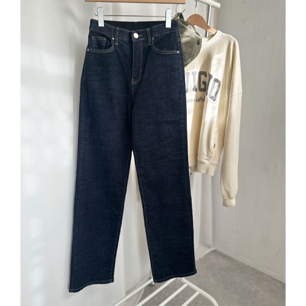 画像3: ●革命デニムシリーズ【liveご紹介アイテム】ハイウエストストレートデニム (3)