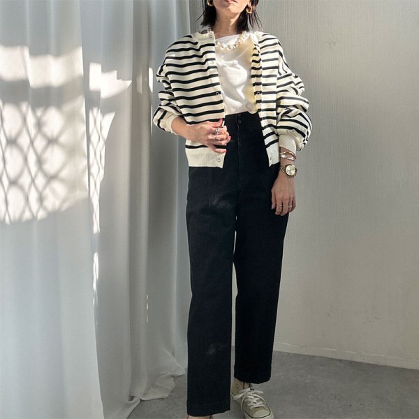 画像19: ●SALE●【liveご紹介アイテム】前後着用OK!2way!! border balloon sleeve cardigan (19)