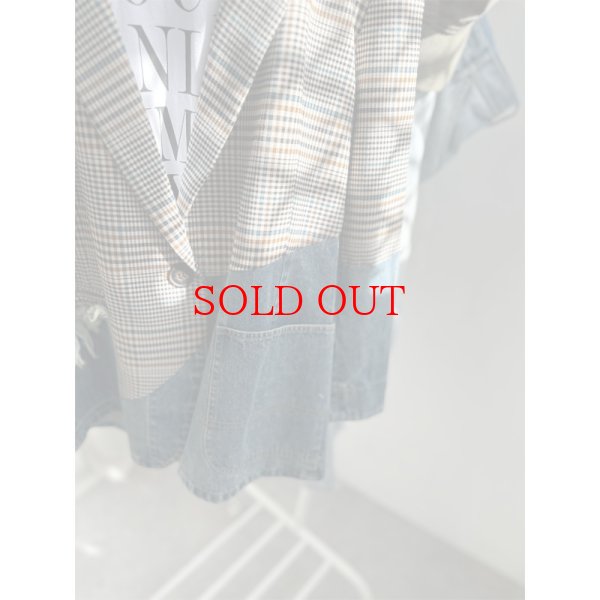 画像6: ◆再再再販●チェックとデニムのドッキング【liveご紹介アイテム】denim docking check jacket (6)