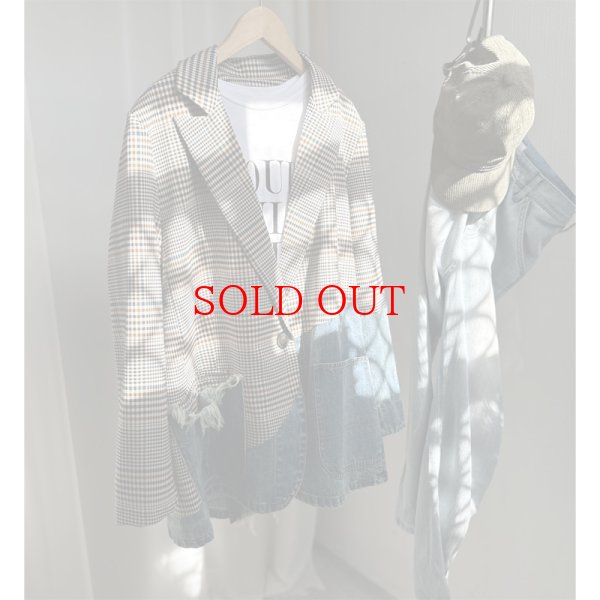 画像5: ◆再再再販●チェックとデニムのドッキング【liveご紹介アイテム】denim docking check jacket (5)