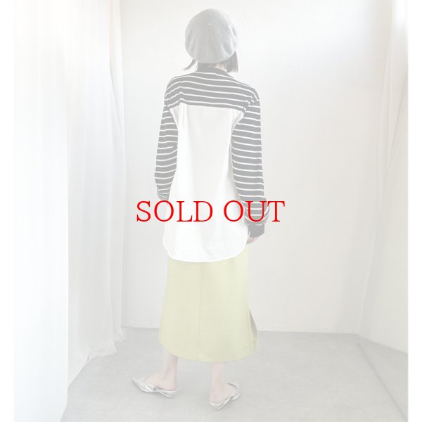 画像3: ●ニットとシャツがドッキング●【liveご紹介アイテム】docking design border knit (3)