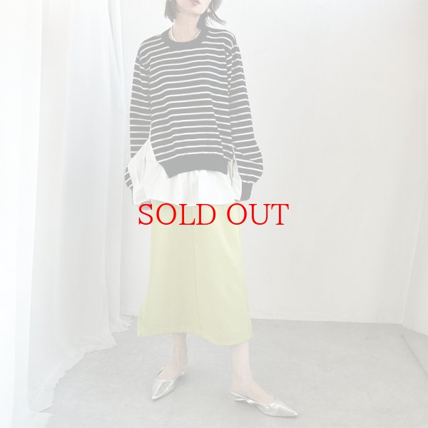 画像2: ●ニットとシャツがドッキング●【liveご紹介アイテム】docking design border knit (2)