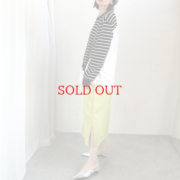 画像4: ●ニットとシャツがドッキング●【liveご紹介アイテム】docking design border knit (4)