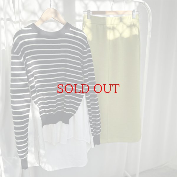 画像5: ●ニットとシャツがドッキング●【liveご紹介アイテム】docking design border knit (5)