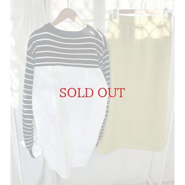 画像7: ●ニットとシャツがドッキング●【liveご紹介アイテム】docking design border knit (7)