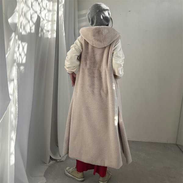 画像7: ●SALE●【liveご紹介アイテム】●hood fur long gilet (7)