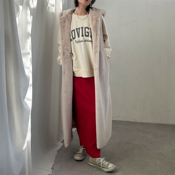 画像2: ●SALE●【liveご紹介アイテム】●hood fur long gilet (2)
