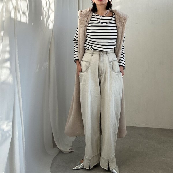 画像5: ●SALE●【liveご紹介アイテム】●hood fur long gilet (5)