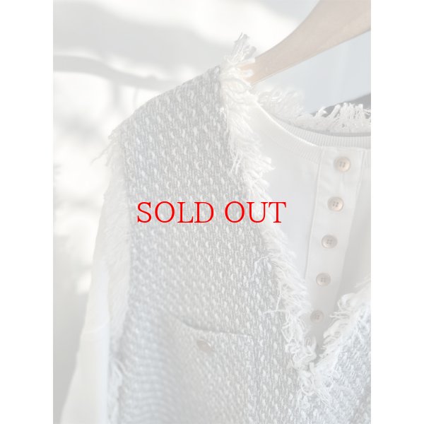 画像17: ●SALE●【12/16 LIVEアイテム】●低身長さんも高身長さんもバランスよく着れるツイードベスト●（ブラック×ホワイト） (17)