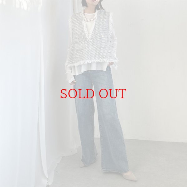 画像18: ●SALE●【12/16 LIVEアイテム】●低身長さんも高身長さんもバランスよく着れるツイードベスト●（ブラック×ホワイト） (18)