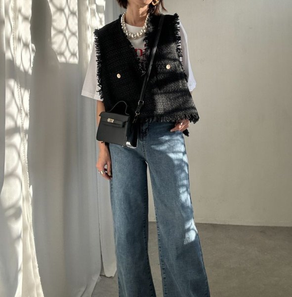 画像10: ●激推し●低身長さんも高身長さんもバランスよく着れるツイードベスト●新色登場●【LIVEご紹介アイテム】tweed short vest (10)