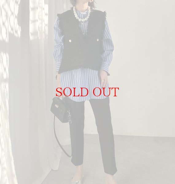 画像12: ●SALE●【12/16 LIVEアイテム】●低身長さんも高身長さんもバランスよく着れるツイードベスト●（ブラック×ホワイト） (12)