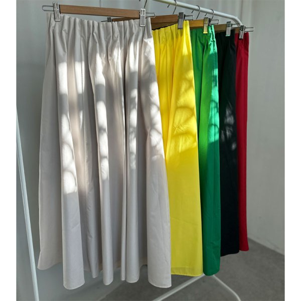 画像19: ●新色追加!!●広がらないフレアスカート●激推し●LAMER着回しアイテム【LIVEご紹介アイテム】●タックフレアスカート (19)