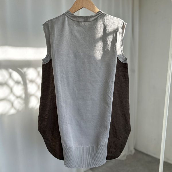 画像2: ●SALE●【LIVEご紹介アイテム】●ドッキングデザインニットトップス (2)