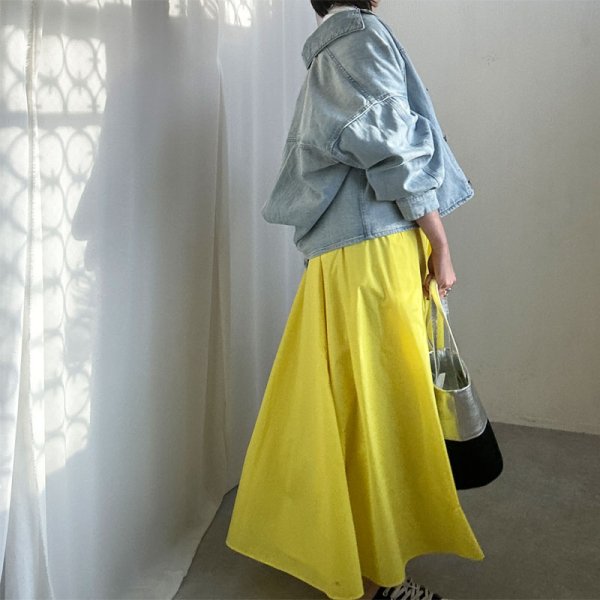 画像26: ●新色追加!!●広がらないフレアスカート●激推し●LAMER着回しアイテム【LIVEご紹介アイテム】●タックフレアスカート (26)