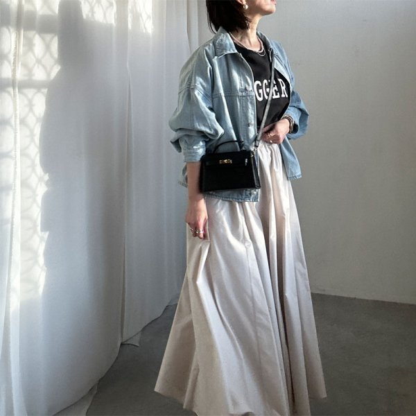 画像33: ●新色追加!!●広がらないフレアスカート●激推し●LAMER着回しアイテム【LIVEご紹介アイテム】●タックフレアスカート (33)