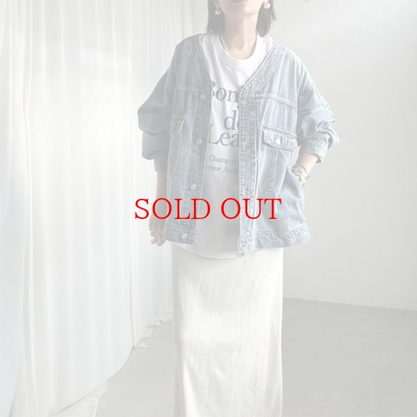 画像8: ●最終追加【1/28 LIVEご紹介アイテム】●ノーカラーデニムジャケット (8)