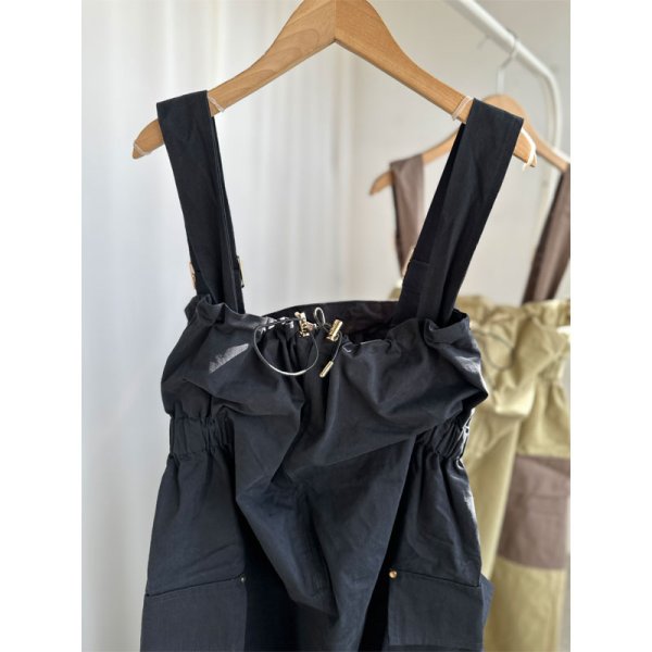 画像2: ●SALE●【LIVEご紹介アイテム】●ウエストデザインサロペワンピ (2)