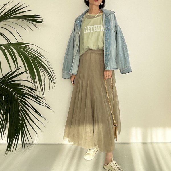 画像9: ●再再販!!●膨らまないチュールスカート●【LIVEご紹介アイテム】ラインチュールスカート (9)