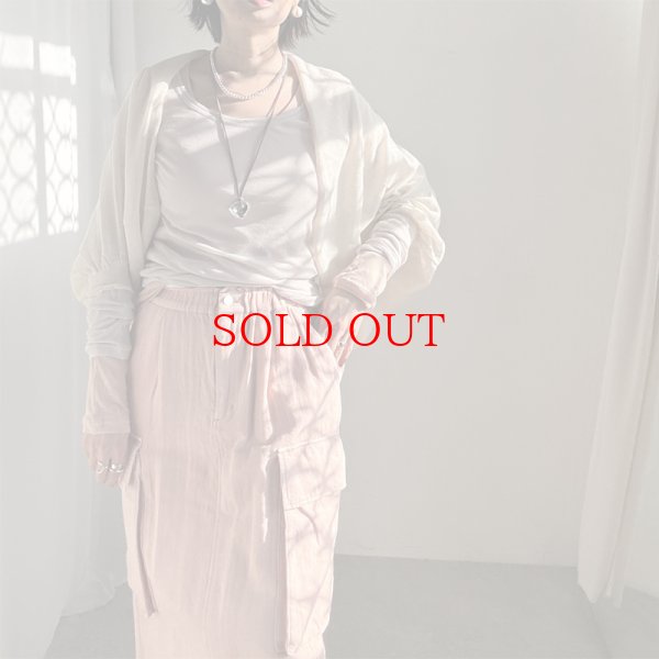 画像8: ●カラーが可愛い!!●【LIVEご紹介アイテム】ピンクリネンカーゴスカート (8)