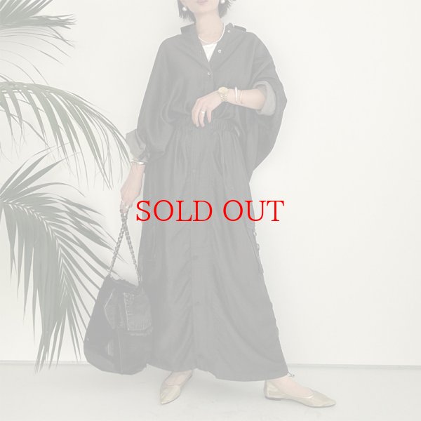 画像7: ●テロテロ素材●【LIVEご紹介アイテム】ブラックデニムオーバーシャツ(セットアップ可能) (7)