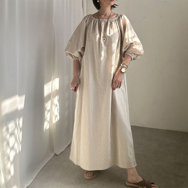 画像3: ●オフショルにも出来ちゃう2wayタイプ●【LIVEご紹介アイテム】2wayロングリネンワンピ (3)
