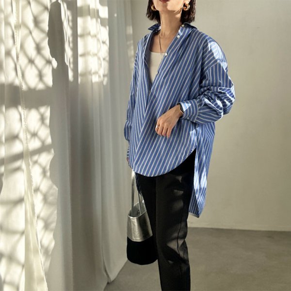 画像7: 【LIVEご紹介アイテム】●ストライプオーバーシャツ (7)