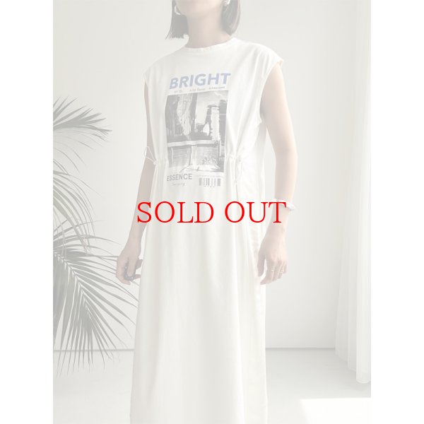 画像3: ●2wayシルエット●【LIVEご紹介アイテム】●フォトプリント異素材ドッキングロングワンピ (3)