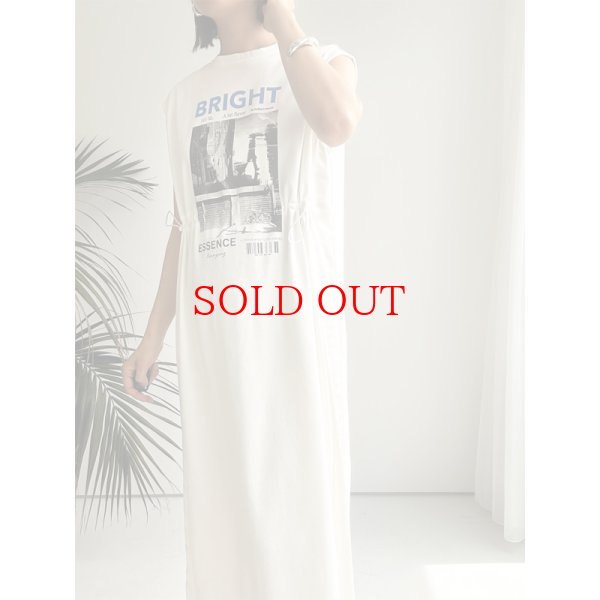 画像4: ●2wayシルエット●【LIVEご紹介アイテム】●フォトプリント異素材ドッキングロングワンピ (4)