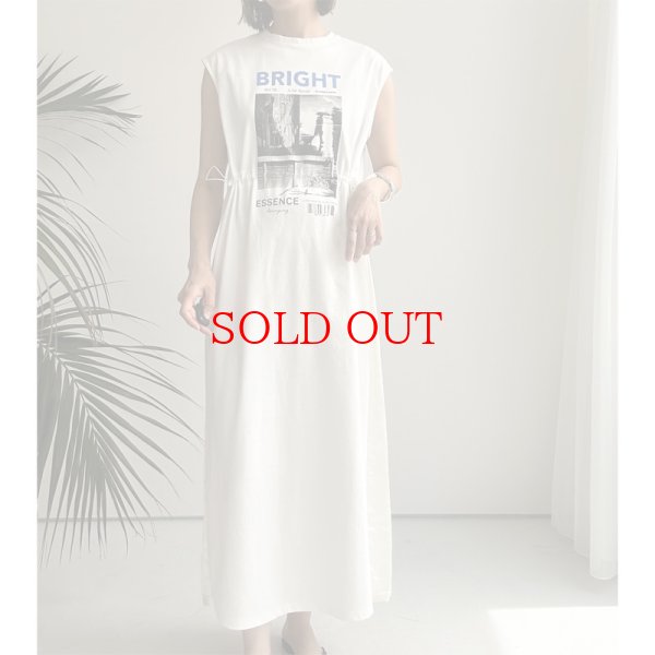 画像5: ●2wayシルエット●【LIVEご紹介アイテム】●フォトプリント異素材ドッキングロングワンピ (5)