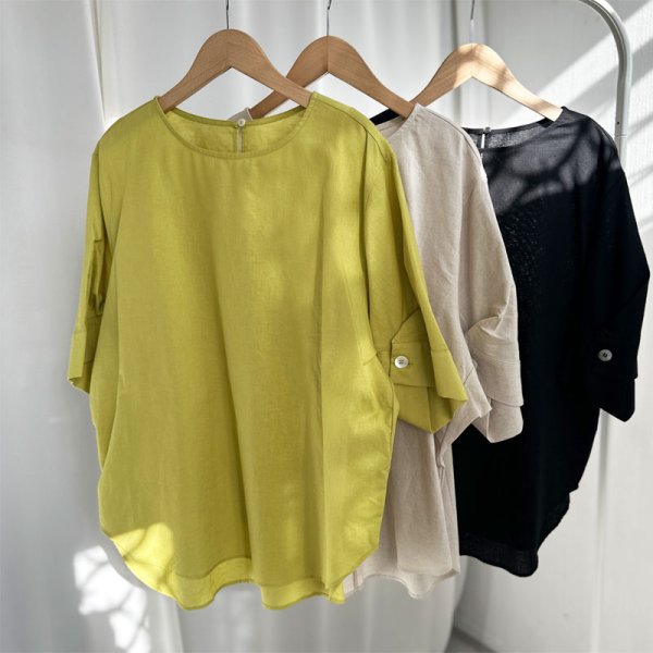 画像3: ●組み合わせ自在●【LIVEご紹介アイテム】●リネンミックスプルオーバー(セットアップ可能) (3)