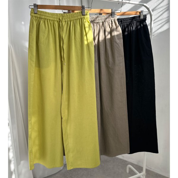 画像2: ●組み合わせ自在●【LIVEご紹介アイテム】●リネンミックスイージーパンツ(セットアップ可能) (2)