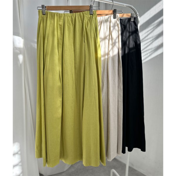 画像2: ●組み合わせ自在●【LIVEご紹介アイテム】●リネンミックスギャザースカート（セットアップ可能） (2)