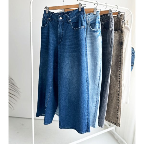 画像3: 【2/11 LIVEご紹介アイテム】ストレッチデニムワイドパンツ (3)