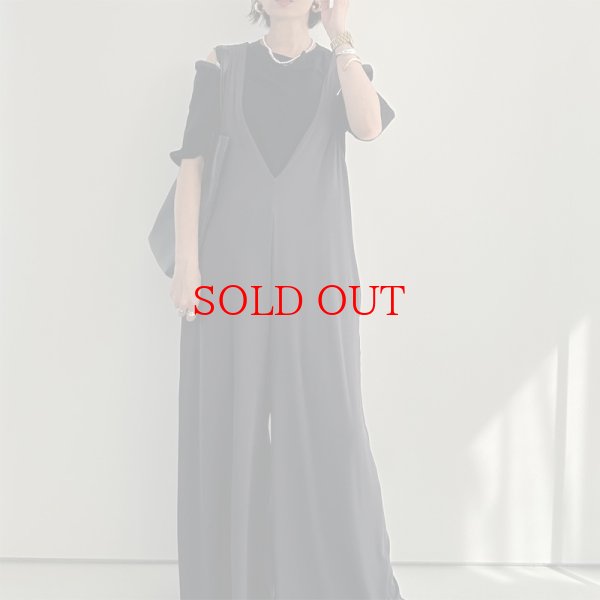 画像6: ●SALE●サラサラ素材でびよーんと伸びて超楽ちん!!●【LIVEご紹介アイテム】細リブVネックオールインワン (6)