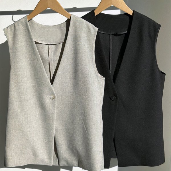 画像2: ●ハーフパンツとセットアップ可能●【LIVEご紹介アイテム】ベーシックベスト(セットアップ可能) (2)