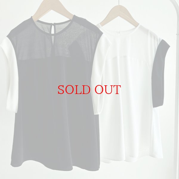 画像2: ●配色デザイン●【LIVEご紹介アイテム】●バイカラーラインシアートップス (2)