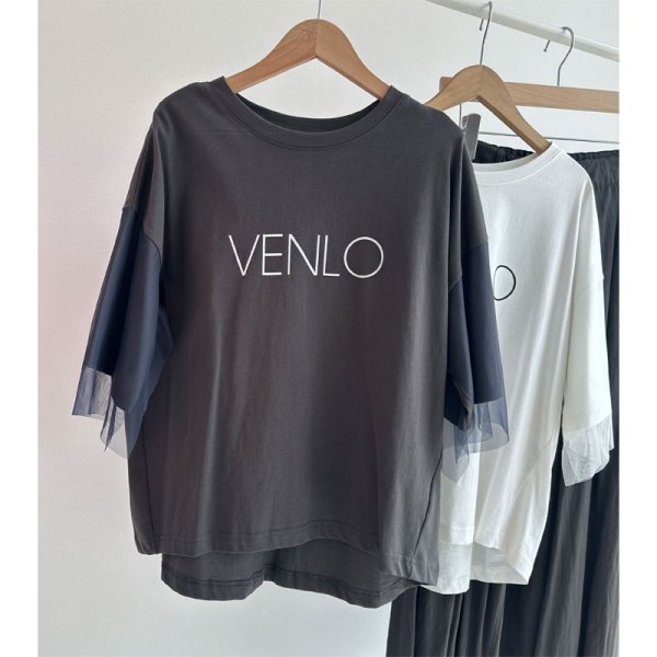 画像2: ●お袖がチュールレイヤード●【LIVEご紹介アイテム】●チュールスリーブロゴT (2)