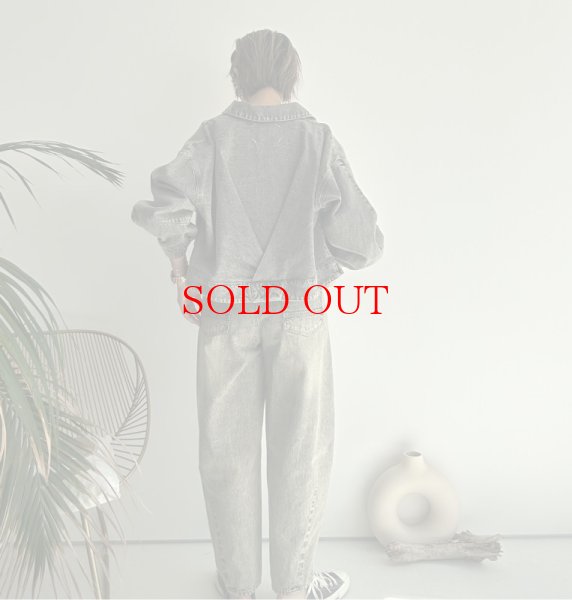 画像3: ●色合いがオシャレなデニムシリーズ●セットアップ可能●【LIVEご紹介アイテム】●カシュクールデザインデニムジャケット (3)