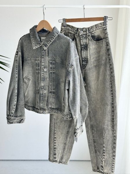 画像8: ●色合いがオシャレなデニムシリーズ●セットアップ可能●【LIVEご紹介アイテム】●ボタンデザインカーブデニム (8)