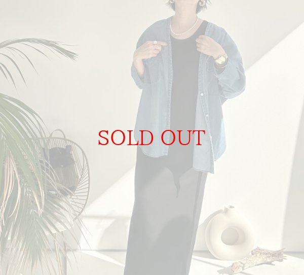 画像6: ●大人気シリーズ●大人っぽいデニムシャツ【LIVEご紹介アイテム】●ノーカラーデニムシャツ (6)