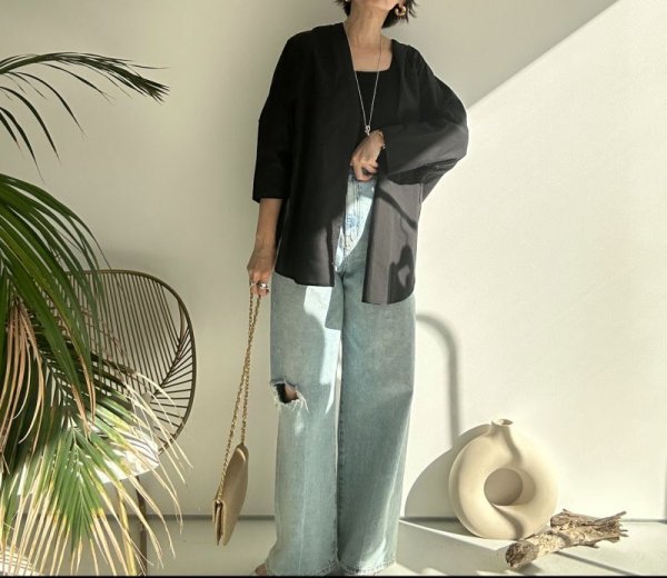画像5: ●羽織るだけで雰囲気罰抜群!!!使えるシャツカーデ●【LIVEご紹介アイテム】●ノーカラーシャツカーデ (5)