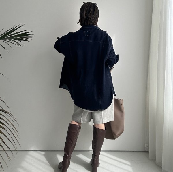 画像17: ◆ストレッチが効いて着心地抜群!!●受注●【LIVEご紹介アイテム】●オーバーデニムシャツジャケット (17)